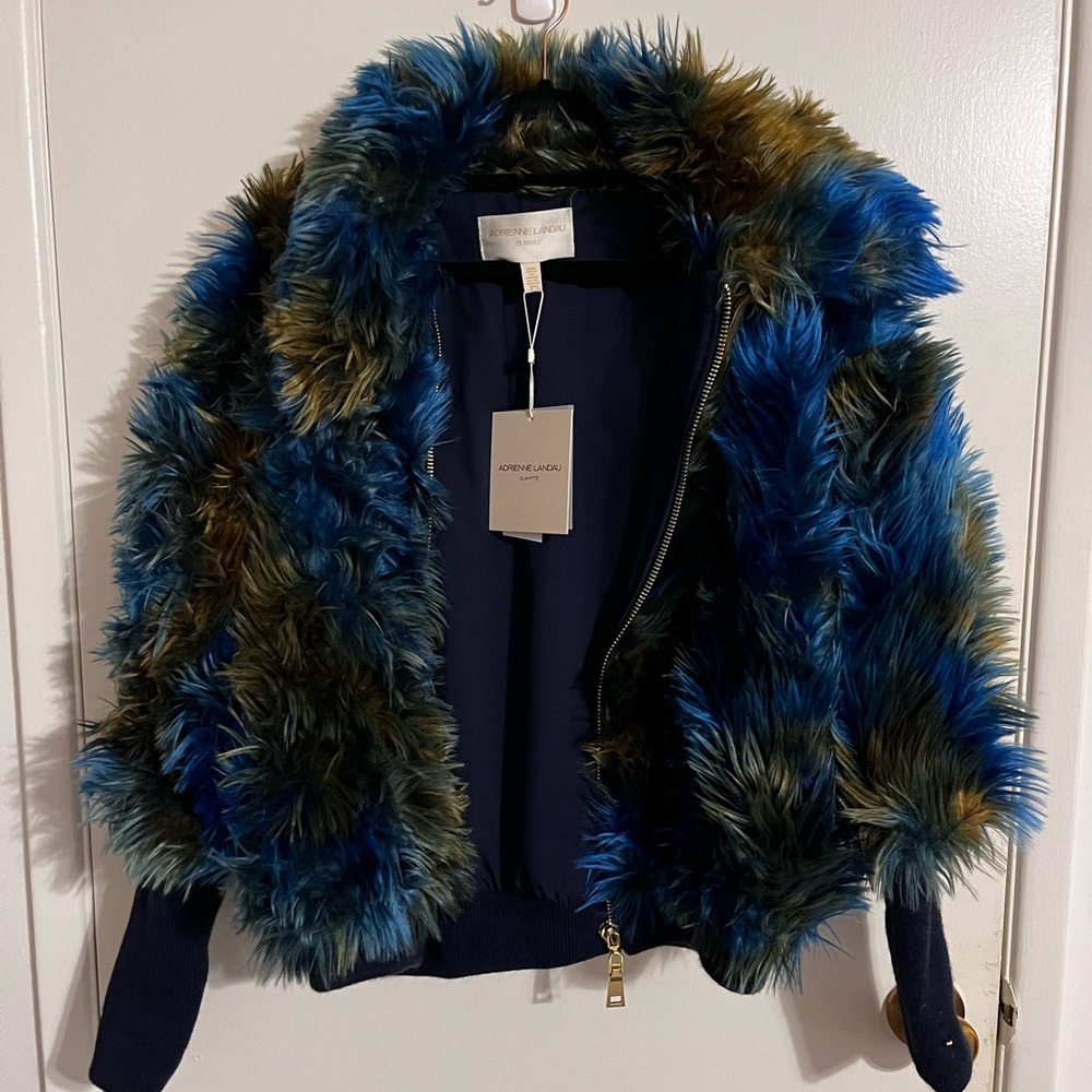 Adrienne Landau Multicolor Faux Fur Teddy Jacket - Picture 3 of 12